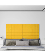 Panneaux muraux 12 pcs Jaune 90x15 cm Velours 1,62 m² | Mobilier & Déco