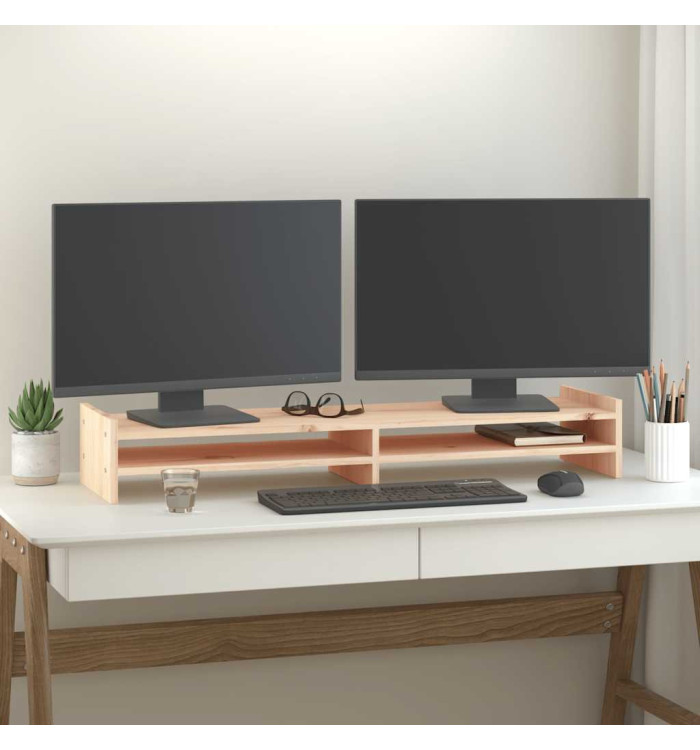 Support pour moniteur 100x27x15 cm Bois de pin solide | Mobilier & Déco
