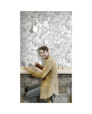 Noordwand Papier peint FriendsetCoffee Boxes and Locks Gris métallique | Mobilier & Déco