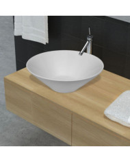Lavabo de salle de bain en porcelaine Blanc | Mobilier & Déco