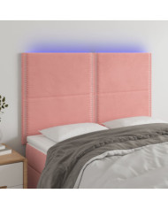 Tête de lit à LED Rose 144x5x118/128 cm Velours | Mobilier & Déco