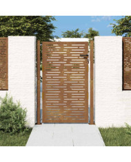 Portail de jardin 105x155 cm acier corten conception de carré | Mobilier & Déco