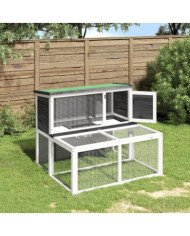 Clapier gris 102x90x84,5 cm bois de pin massif | Mobilier & Déco