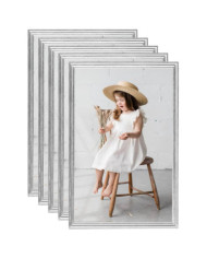 Collage de cadres photo 5 pcs de mur Argenté 70x90 cm MDF | Mobilier & Déco