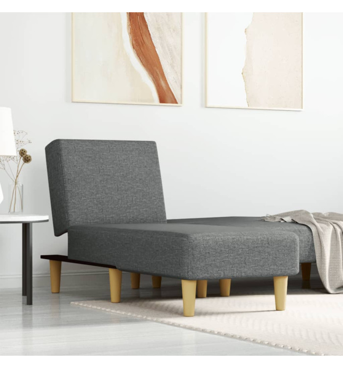 Chaise longue gris foncé tissu | Mobilier & Déco