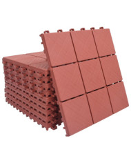Carreaux de terrasse 10 pcs Rouge 30,5x30,5 cm Plastique | Mobilier & Déco