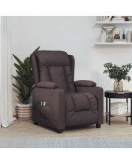 Fauteuil électrique de massage Marron foncé Tissu | Mobilier & Déco