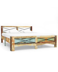 Cadre de lit bois de récupération massif 160x200 cm | Mobilier & Déco
