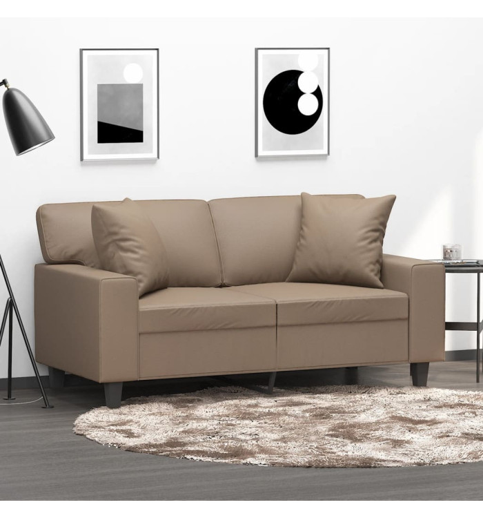 Coussins décoratifs lot de 2 Cappuccino 40x40 cm Similicuir | Mobilier & Déco