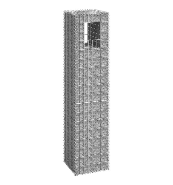 Poteau à panier de gabion 40x40x180 cm Fer | Mobilier & Déco