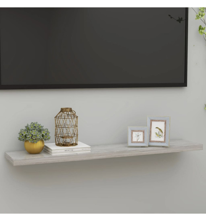 Étagère murale flottante Gris béton 120x23,5x3,8 cm MDF | Mobilier & Déco