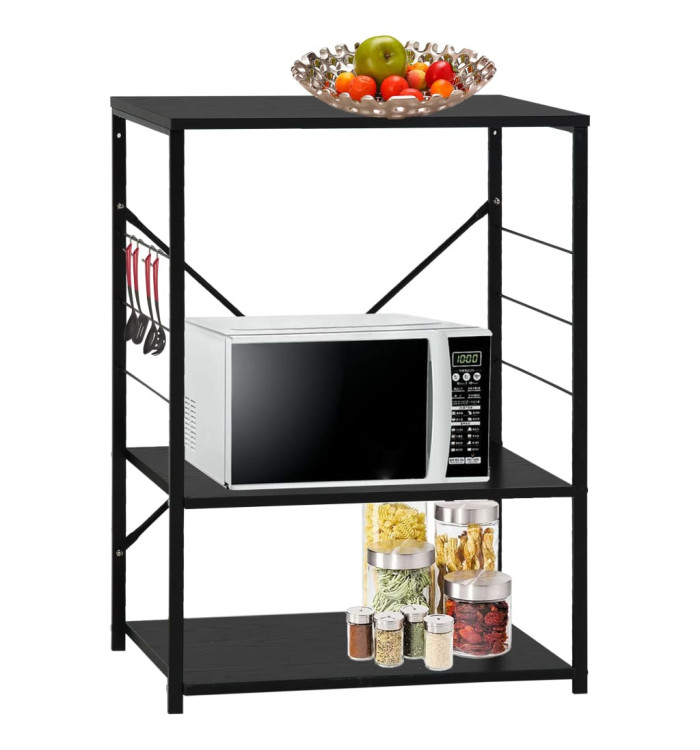 Armoire à four à micro-ondes Noir 60x39,6x79,5 cm | Mobilier & Déco