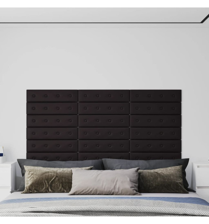 Panneaux muraux 12 pcs Noir 60x15 cm Similicuir 1,08 m² | Mobilier & Déco