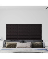 Panneaux muraux 12 pcs Noir 60x15 cm Similicuir 1,08 m² | Mobilier & Déco