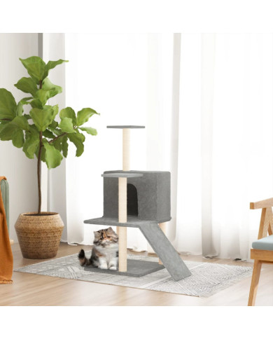 Arbre à chat avec griffoirs en sisal Gris clair 109 cm | Mobilier & Déco
