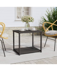 Table d'appoint noir 55x45x49 cm résine tressée | Mobilier & Déco