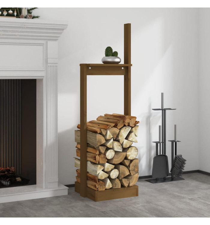 Porte-bûches Marron miel 33,5x30x110 cm Bois massif de pin | Mobilier & Déco