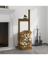Porte-bûches Marron miel 33,5x30x110 cm Bois massif de pin | Mobilier & Déco