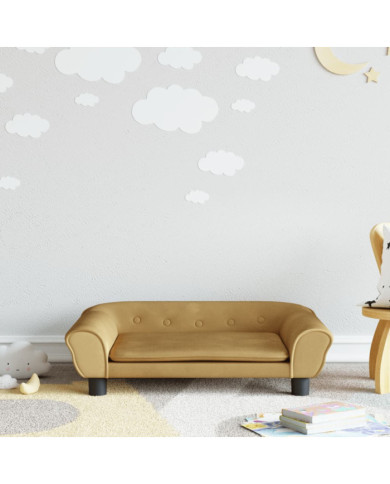 Canapé pour enfants marron 70x45x26 cm velours | Mobilier & Déco