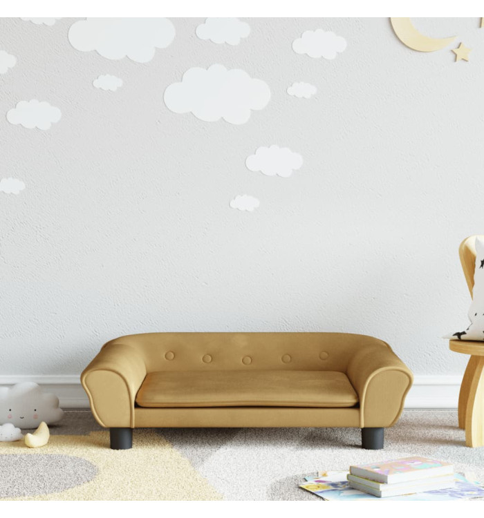 Canapé pour enfants marron 70x45x26 cm velours | Mobilier & Déco