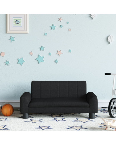 Canapé pour enfants noir 70x45x30 cm tissu | Mobilier & Déco