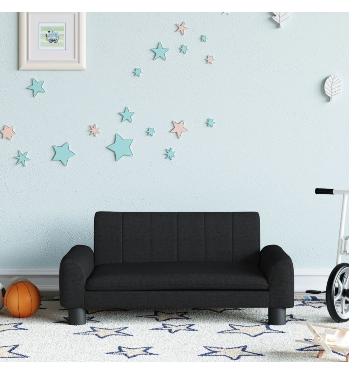 Canapé pour enfants noir 70x45x30 cm tissu | Mobilier & Déco