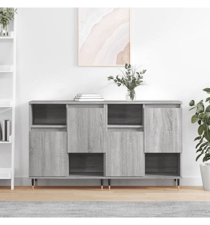 Buffets 2 pcs sonoma gris bois d'ingénierie | Mobilier & Déco