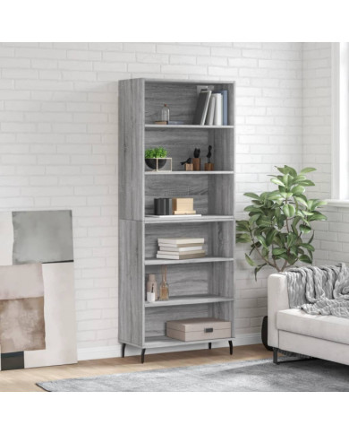Buffet sonoma gris 69,5x32,5x180 cm bois d'ingénierie | Mobilier & Déco