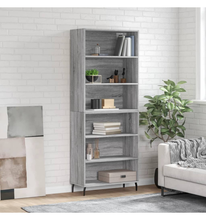 Buffet sonoma gris 69,5x32,5x180 cm bois d'ingénierie | Mobilier & Déco