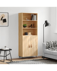 Buffet haut Chêne sonoma 69,5x34x180 cm Bois d'ingénierie | Mobilier & Déco