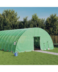 Serre avec cadre en acier vert 96 m² 16x6x2,85 m | Mobilier & Déco