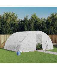 Serre avec cadre en acier blanc 20 m² 5x4x2,3 m | Mobilier & Déco