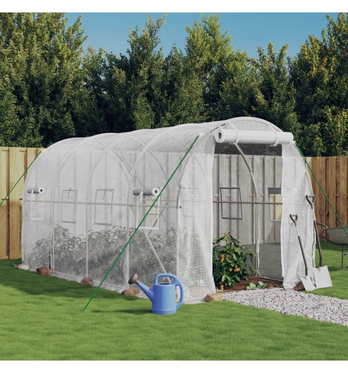 Serre avec cadre en acier blanc 8 m² 4x2x2 m | Mobilier & Déco