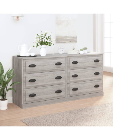 Buffets 2 pcs sonoma gris bois d'ingénierie | Mobilier & Déco