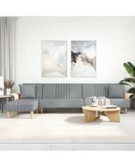 Canapé-lit en forme de L gris clair 279x140x70 cm tissu | Mobilier & Déco