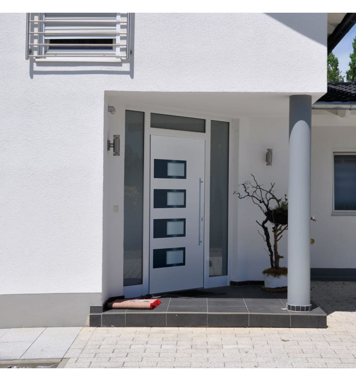 Porte d'entrée Blanc 110x210 cm Aluminium et PVC | Mobilier & Déco