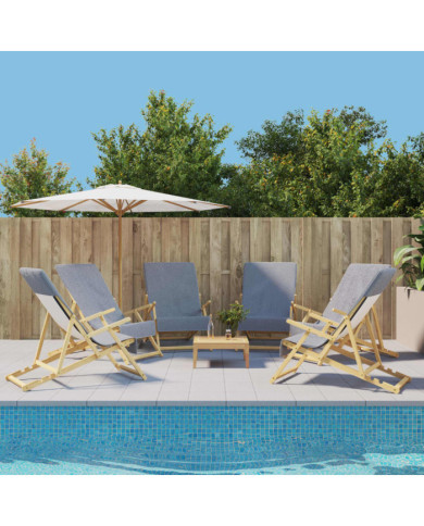 Serviettes de plage 6 pcs gris 60x135 cm tissu 400 GSM | Mobilier & Déco