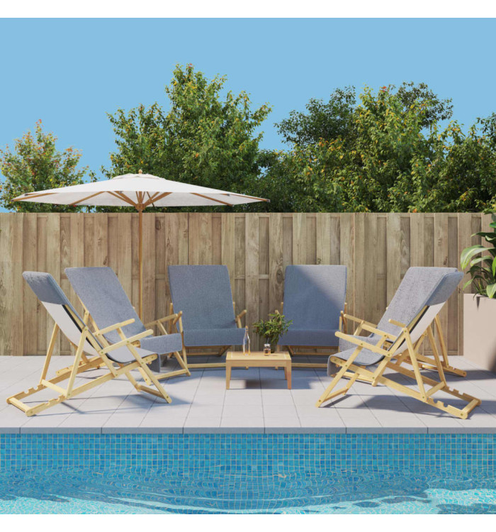 Serviettes de plage 6 pcs gris 60x135 cm tissu 400 GSM | Mobilier & Déco