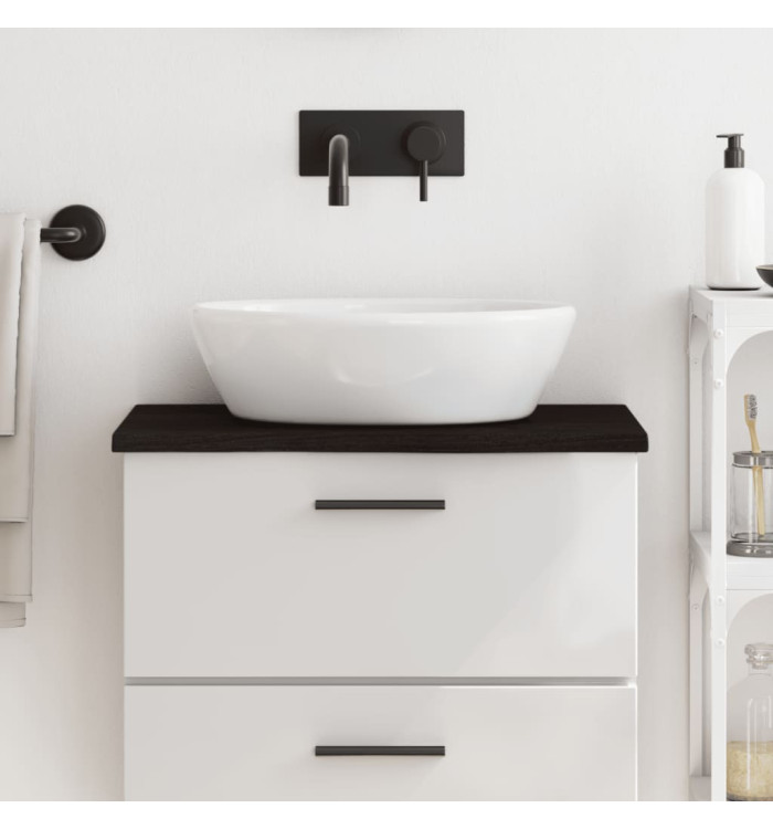 Comptoir de salle de bain marron foncé 60x40x2 cm bois traité | Mobilier & Déco