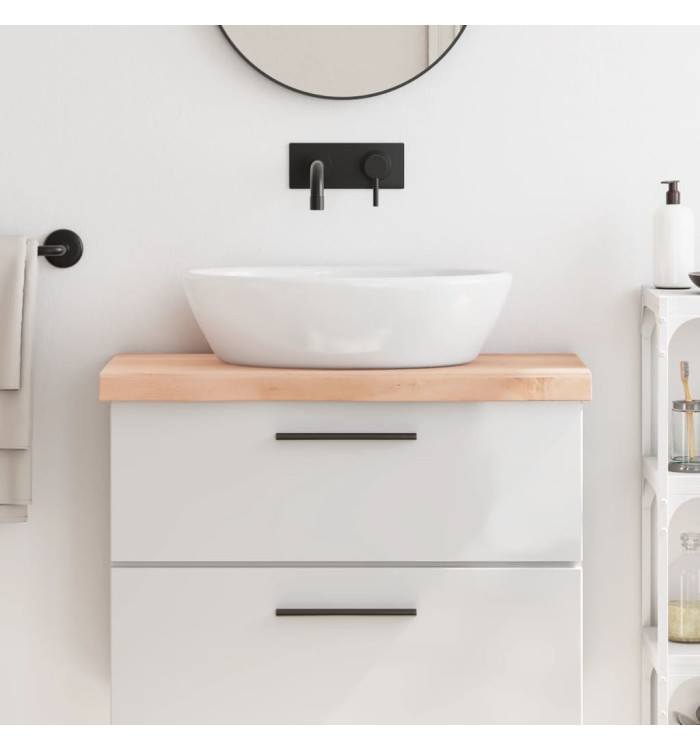 Comptoir de salle de bain 80x40x(2-6) cm bois massif non traité | Mobilier & Déco
