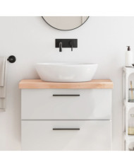 Comptoir de salle de bain 80x40x(2-6) cm bois massif non traité | Mobilier & Déco