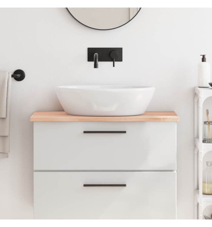 Comptoir de salle de bain 80x40x2 cm bois massif non traité | Mobilier & Déco