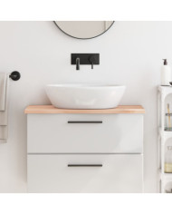 Comptoir de salle de bain 80x40x2 cm bois massif non traité | Mobilier & Déco