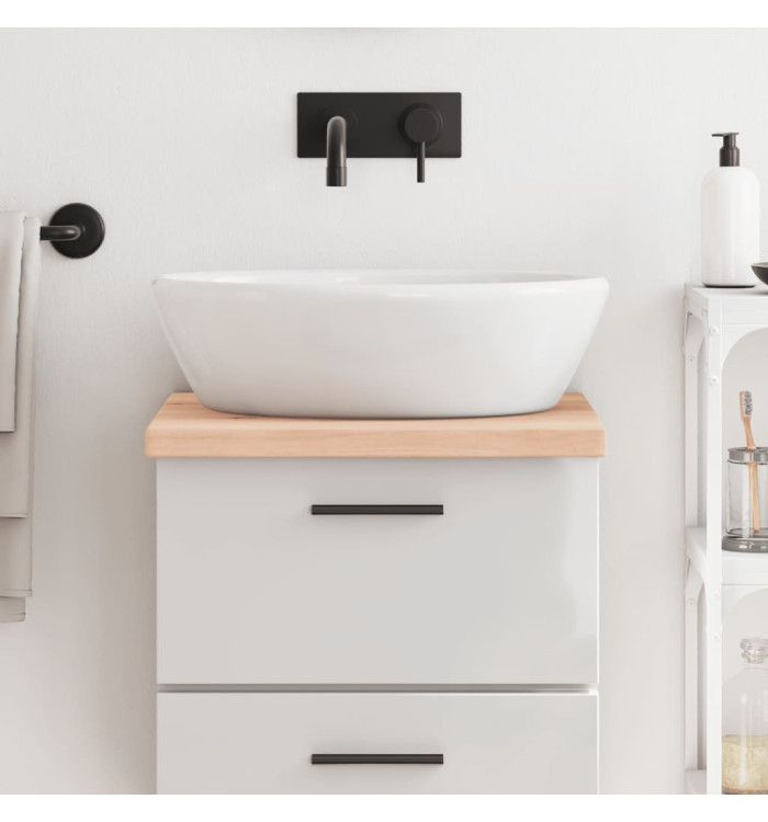 Comptoir de salle de bain 40x60x(2-4) cm bois massif non traité | Mobilier & Déco