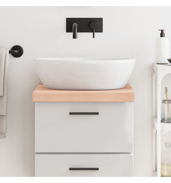 Comptoir de salle de bain 40x50x(2-6) cm bois massif non traité | Mobilier & Déco