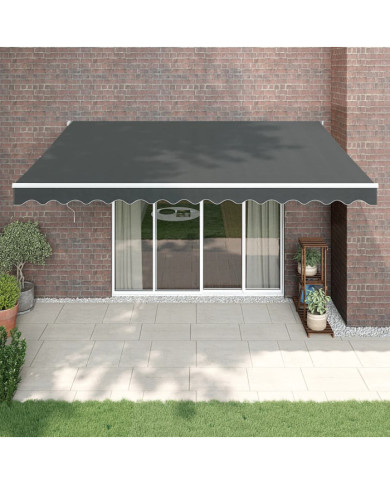 Auvent rétractable anthracite 4x3 m tissu et aluminium | Mobilier & Déco