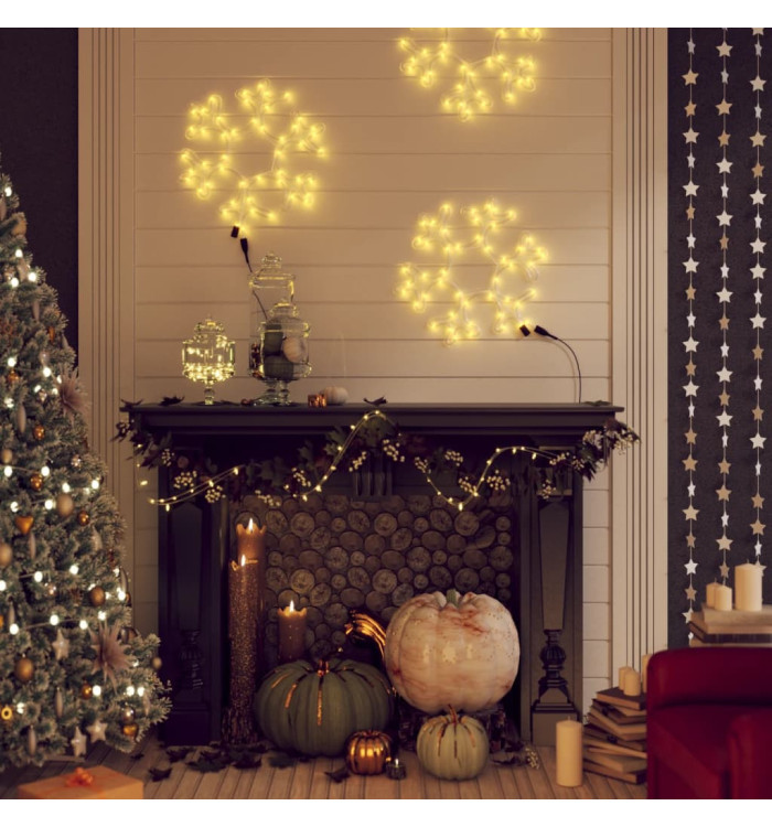 Flocon de neige de Noël avec LED 2 pcs Blanc chaud 27x27 cm | Mobilier & Déco