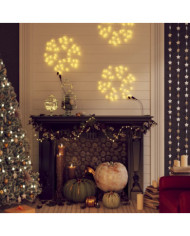 Flocon de neige de Noël avec LED 2 pcs Blanc chaud 27x27 cm | Mobilier & Déco