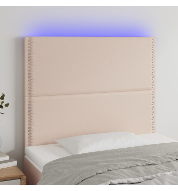 Tête de lit à LED Cappuccino 80x5x118/128 cm Similicuir | Mobilier & Déco