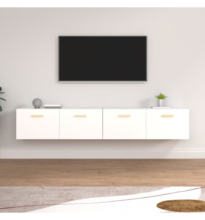 Armoires murales 2 pcs Blanc 100x36,5x35 cm Bois d'ingénierie | Mobilier & Déco